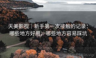 天美影视｜新手第一次接触的记录：哪些地方好用，哪些地方容易踩坑