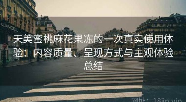 天美蜜桃麻花果冻的一次真实使用体验：内容质量、呈现方式与主观体验总结