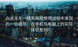 白虎无毛一线天暗网使用过程中发现的一些细节：在手机与电脑上的实际体验差别