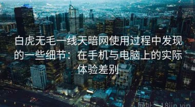 白虎无毛一线天暗网使用过程中发现的一些细节：在手机与电脑上的实际体验差别