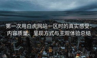 第一次用白虎网站一区时的真实感受：内容质量、呈现方式与主观体验总结