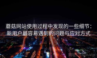 蘑菇网站使用过程中发现的一些细节：新用户最容易遇到的问题与应对方式
