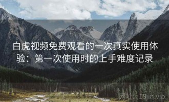 白虎视频免费观看的一次真实使用体验：第一次使用时的上手难度记录