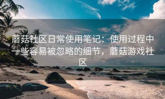 蘑菇社区日常使用笔记：使用过程中一些容易被忽略的细节，蘑菇游戏社区