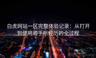 白虎网站一区完整体验记录：从打开到使用顺手所经历的全过程