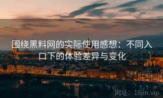 围绕黑料网的实际使用感想：不同入口下的体验差异与变化
