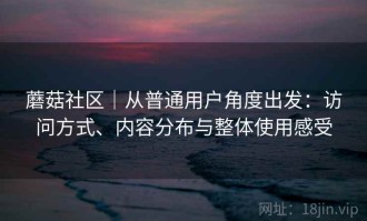 蘑菇社区｜从普通用户角度出发：访问方式、内容分布与整体使用感受