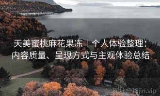 天美蜜桃麻花果冻｜个人体验整理：内容质量、呈现方式与主观体验总结