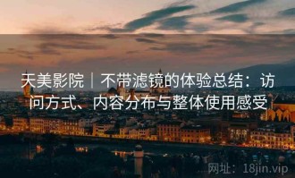 天美影院｜不带滤镜的体验总结：访问方式、内容分布与整体使用感受