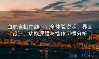 白虎自扣在线不完全体验说明：界面设计、功能逻辑与操作习惯分析