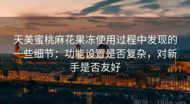 天美蜜桃麻花果冻使用过程中发现的一些细节：功能设置是否复杂，对新手是否友好