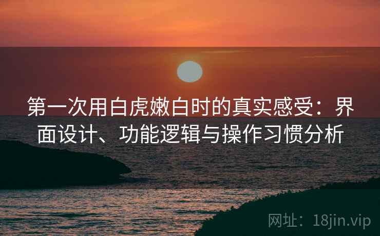 第一次用白虎嫩白时的真实感受：界面设计、功能逻辑与操作习惯分析