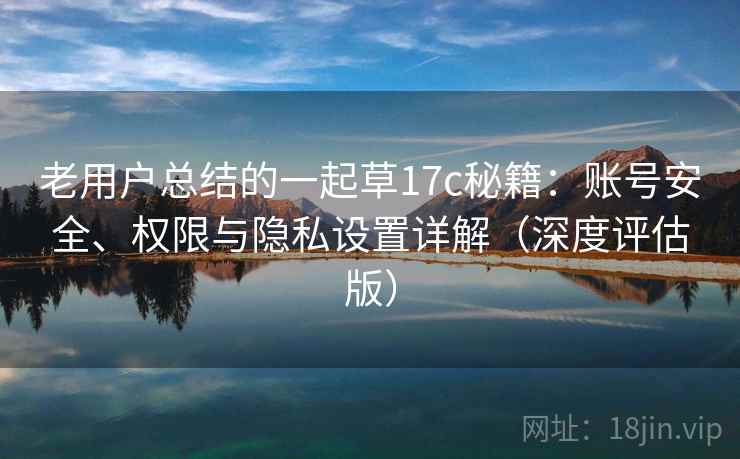 老用户总结的一起草17c秘籍：账号安全、权限与隐私设置详解（深度评估版）