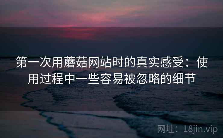 第一次用蘑菇网站时的真实感受:使用过程中一些容易被忽略的细节 第一次用蘑菇网站时的真实感受:使用过程中一些容易被忽略的细节
