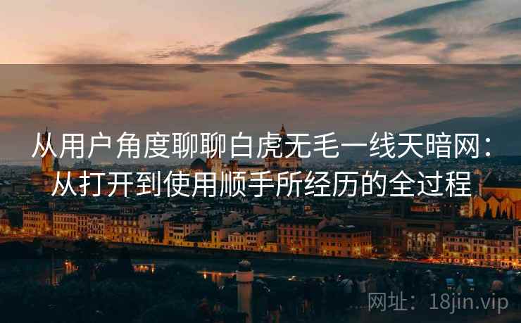 从用户角度聊聊白虎无毛一线天暗网：从打开到使用顺手所经历的全过程