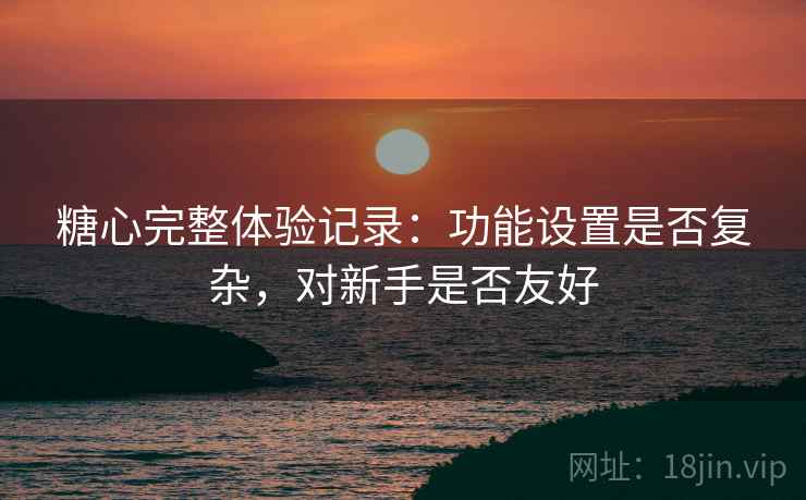 糖心完整体验记录:功能设置是否复杂,对新手是否友好 糖心完整体验记录:功能设置是否复杂,对新手是否友好